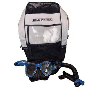 U.S. Divers Sling Backpack, Blue Snorkel & Goggles